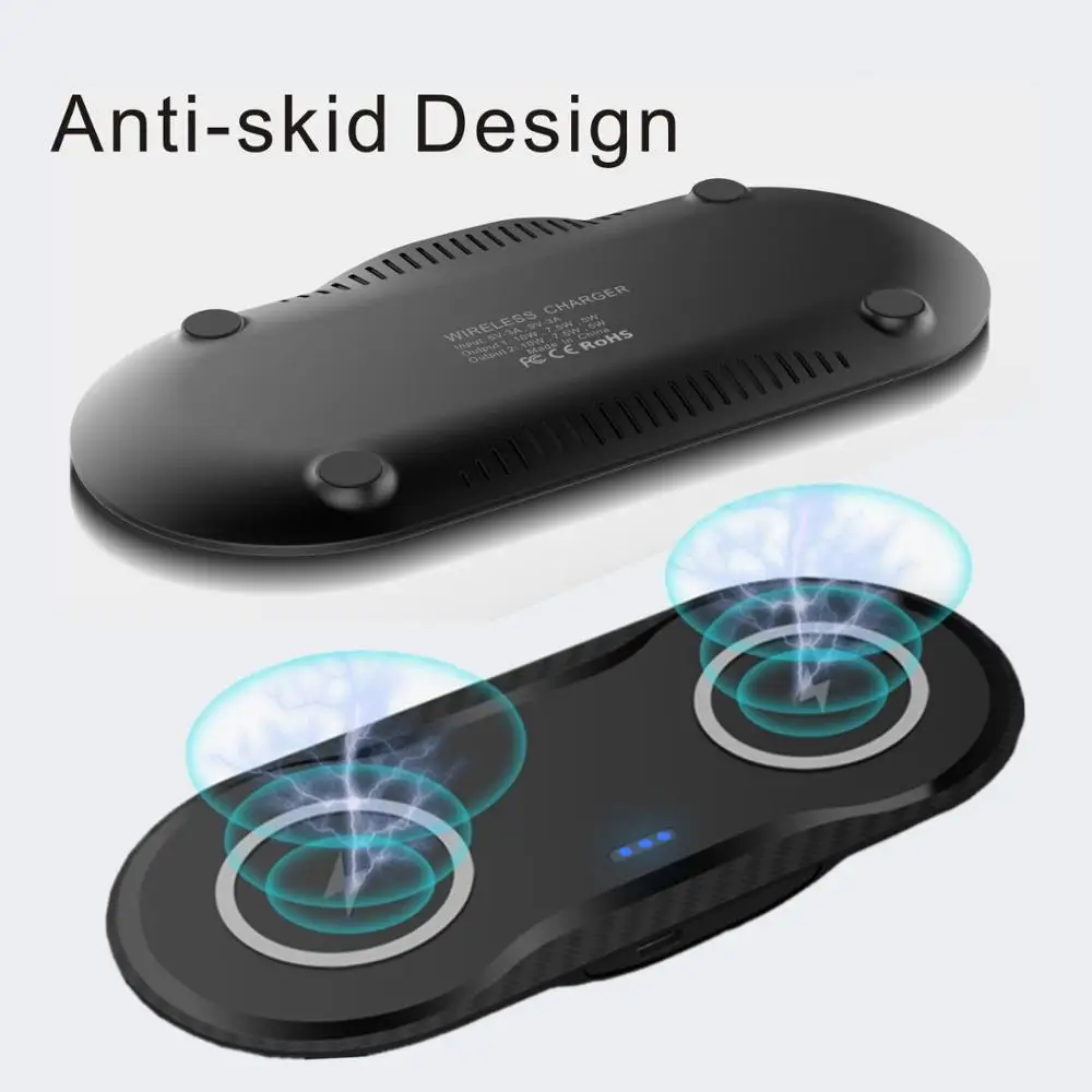 Беспроводное зарядное устройство 20 Вт быстрая зарядка через USB беспроводное Qi