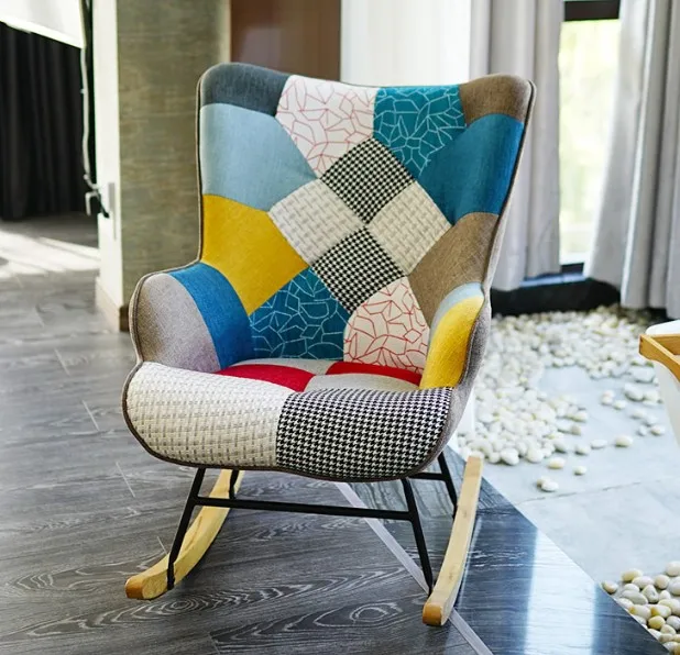 Скандинавское искусство сшитое кресло качалка для отдыха диван взрослых сна