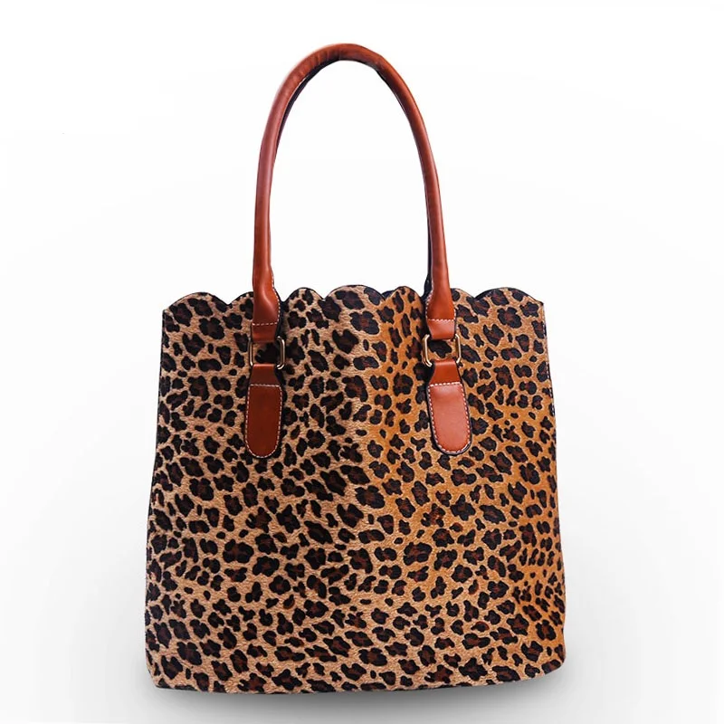 light brown Волнистая Короткая Меховая леопардовая женская сумка Cheetah Tote Сумка кошельки DOM172 - Цвет: light brown
