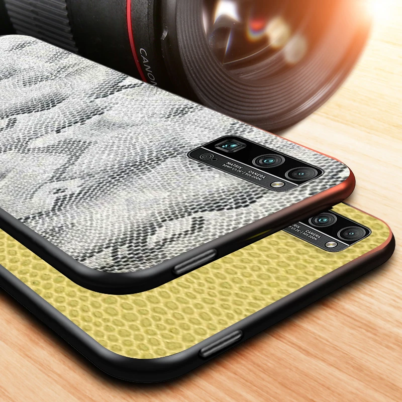 

Hot Snake Skin for Honor V30 30 30S 30i View 20 20S 20i 20E V20 Lite Pro Plus Black Phone Case