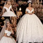 Женское свадебное платье It's yiiya, белое кружевное платье с открытыми плечами и рюшами на лето 2020