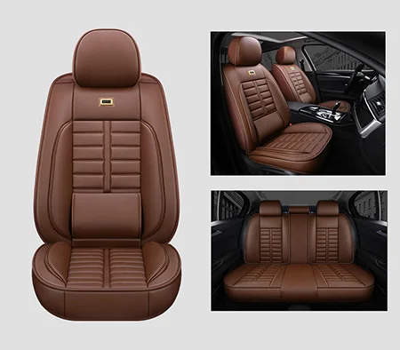 Новые кожаные чехлы для сидений автомобиля kia Rio 3 4 Sorento 2005 2007 2011 2013 soul spectra styling - Название цвета: Coffee standard