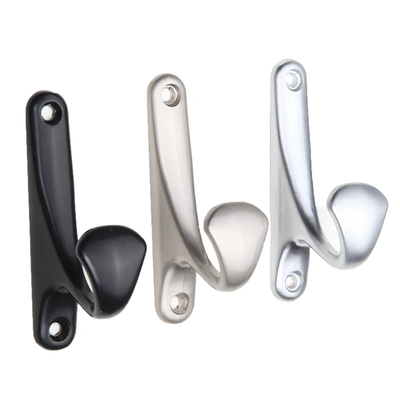 

1PCS European Cabinet Metal Hook Clothes Hat Wall Hanger Black Silver Coat Door Hook Furniture Hardware