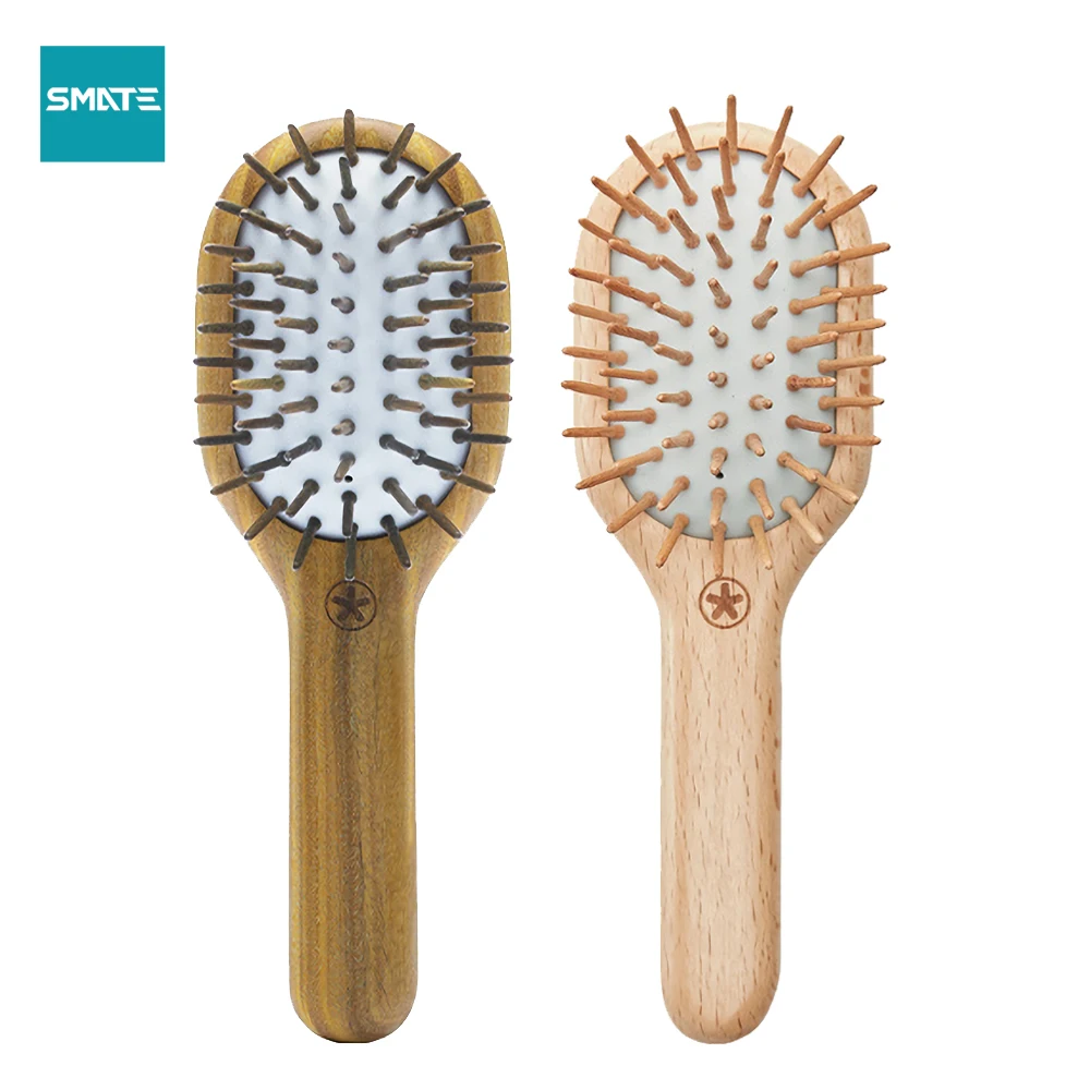 Массажная расческа для ухода за волосами SMATE из натурального дерева ручная