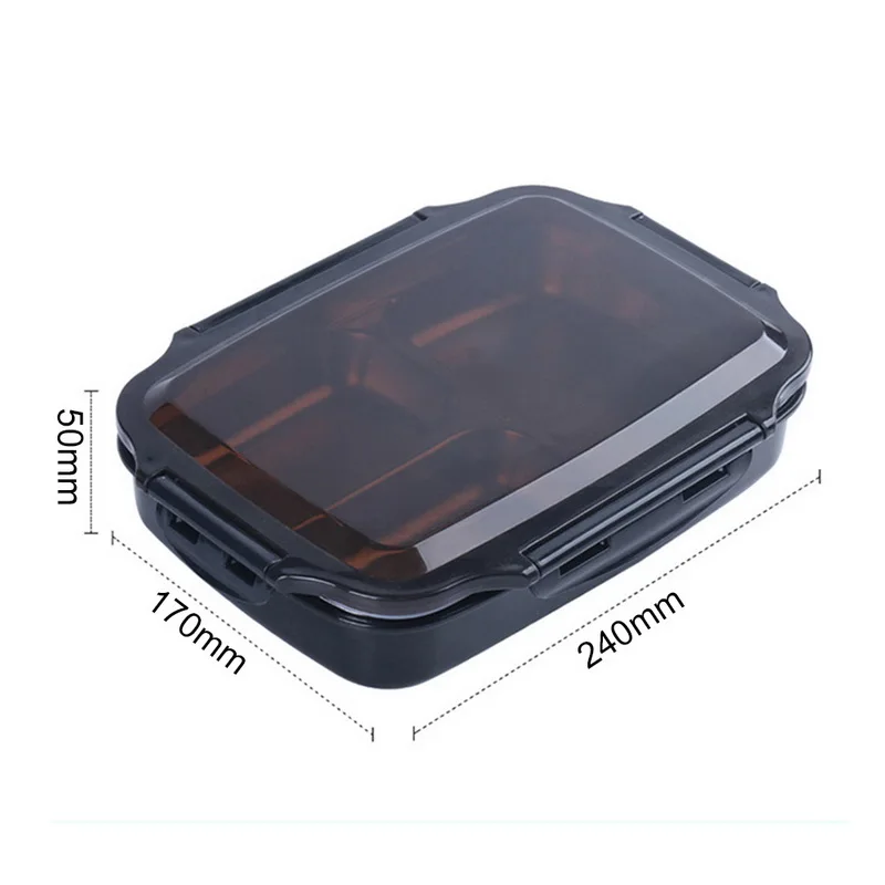 3 отсека Ланч-бокс из нержавеющей стали Портативный для пикника офиса школы