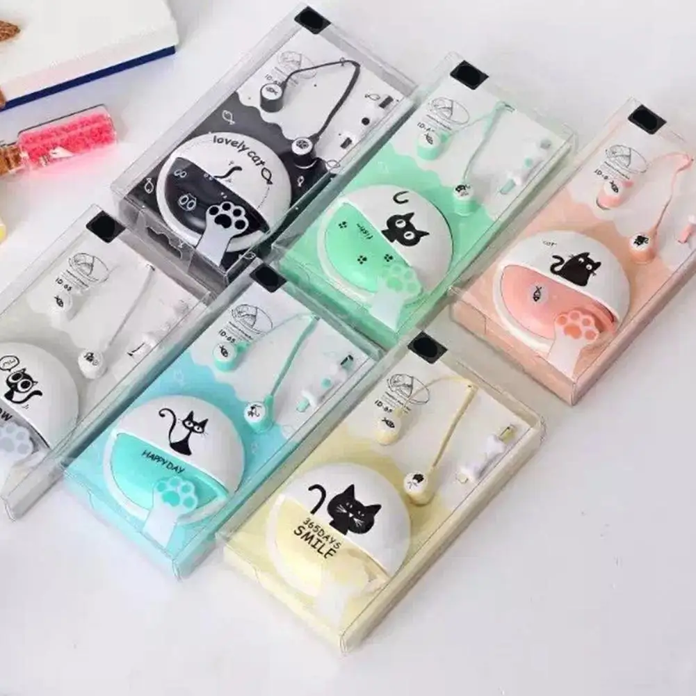 

Kids Earphone Girls Cute Cat Cartoon Macaron Wired Headphone Stereo In Ear Headset With Microphone Suitable For Smartphone 3.5mm