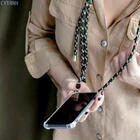 Для Samsung Galaxy S7 edge S8 S9 S10 Plus Note 8 9 10 A6S роскошное ожерелье через плечо шнур прозрачный ремешок мягкий чехол для телефона