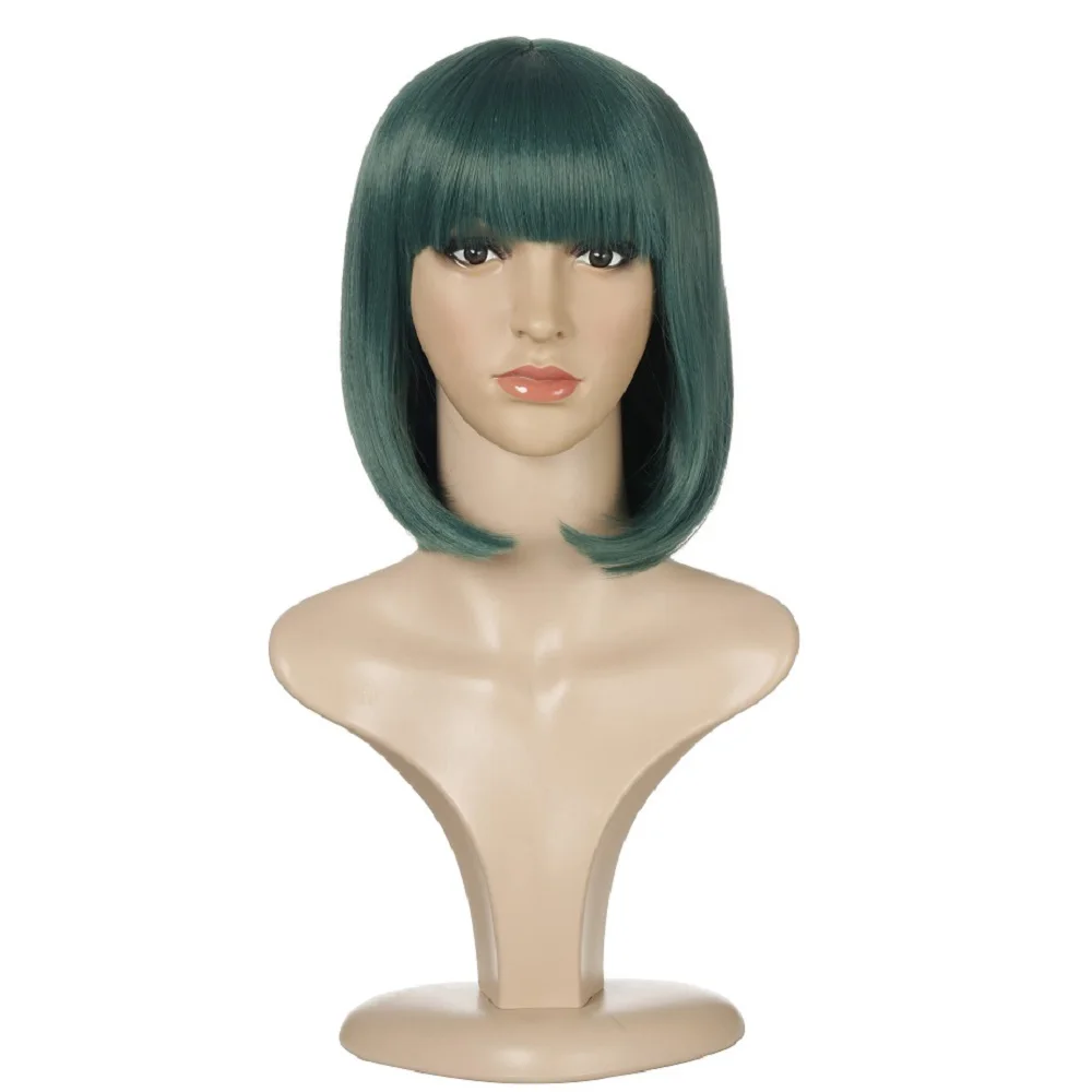 Боб прямой парик розовый синий для белых/черных женщин парики термостойкие