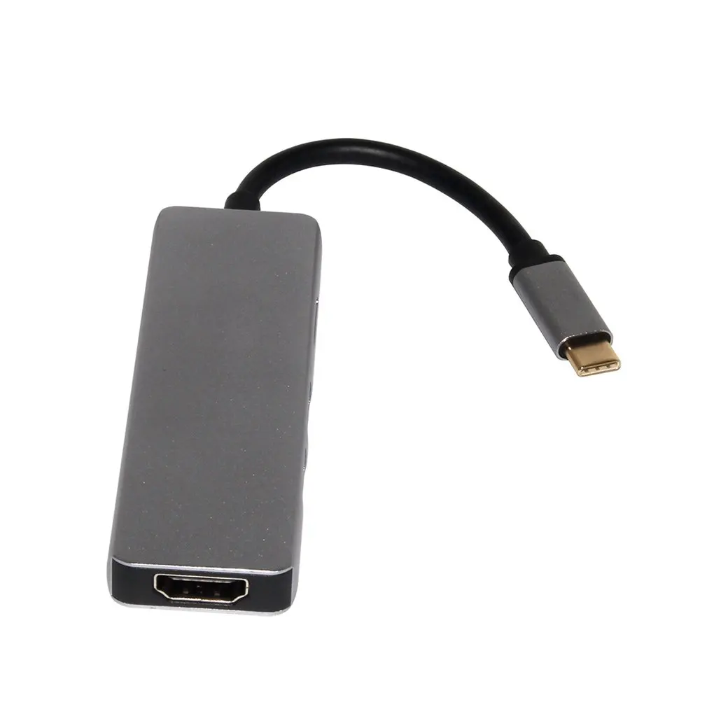 Новый usb-док-станция Thunderbolt 3 USB Type C к HDMI USB3.0 кабель TF SD карта 5в1 адаптер сплиттер