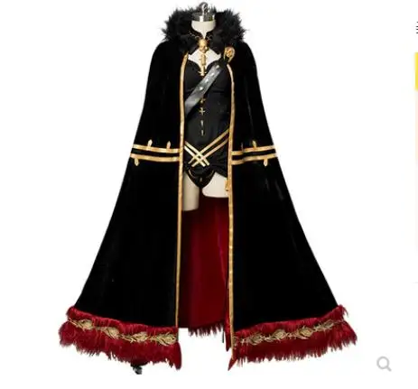 Full Costume Горячая аниме FGO Fate/Grand Order Ereshkigal Косплей Костюм великолепный Blcak Длинный плащ - Цвет: Full Costume