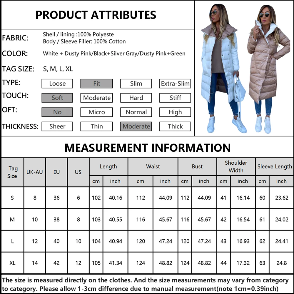 

Warm Thick Ladies Duck Down Coat Jacket X-Long Ultra Light Women Parka Down Jacket Windbreaker Two Ways Outwear Overcoats D30