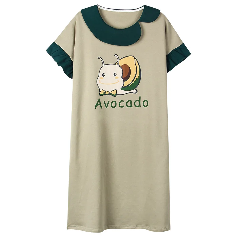 

Fashion 2021 Women Nightdress Female Summer Cute Sleepwear Cartoon Pajamas Dress Home Clothes Sweet Homewear Can Be Worn Outside