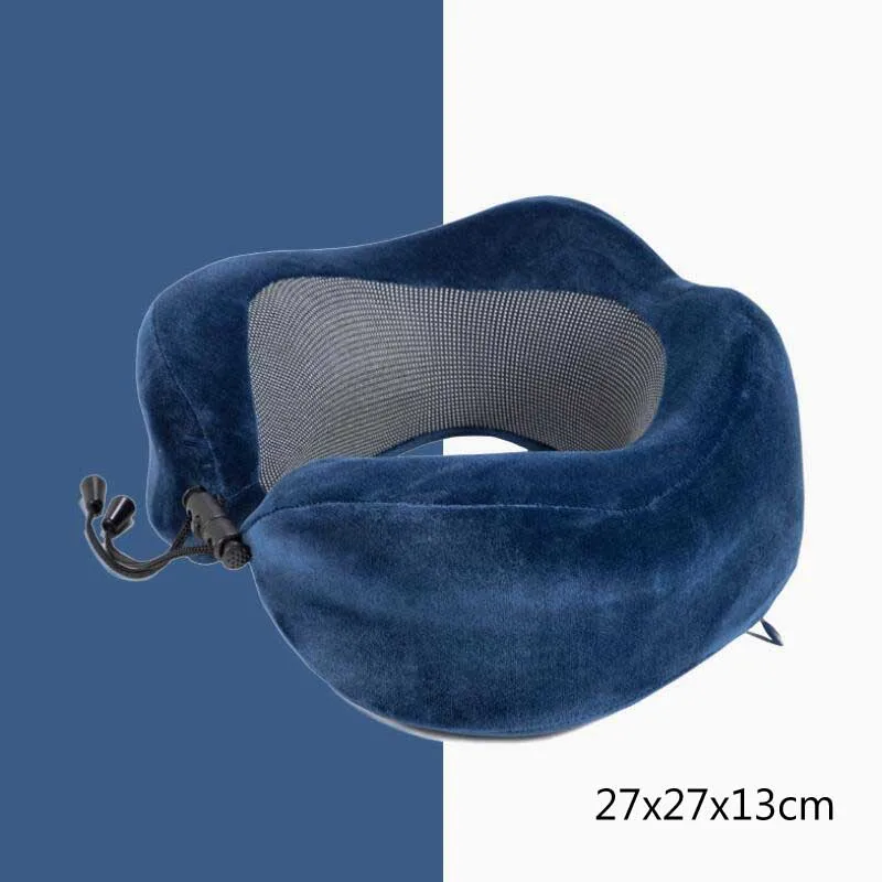 navy blue style C Подушка с эффектом памяти для путешествий, для шеи, удобная, медленная, отскок, u-образная, воздушная подушка для защиты шеи, подушка для головы - Цвет: navy blue style C