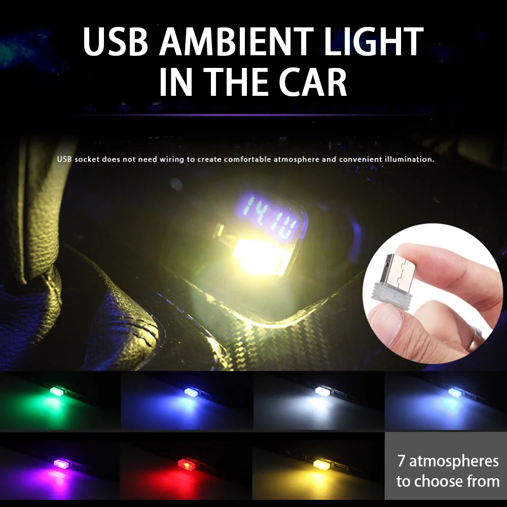 

USB Led Lights Mini Atmosphere Lights Colorful LED Light Lamp Interior Lighting Kit Car Accessories Party Lights Dj Disco Light