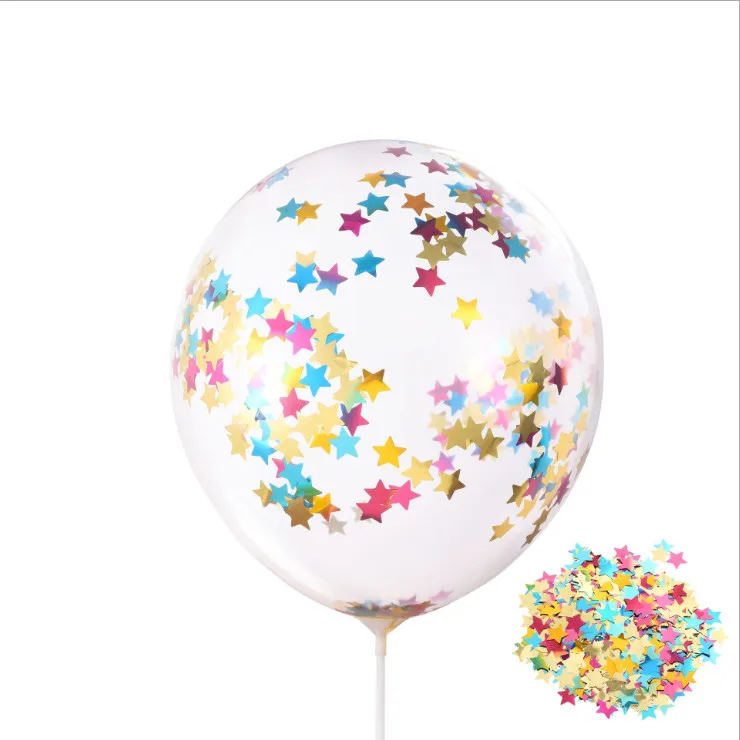 20pcs Confetti Star 20 шт./компл. 12 дюймов шар цвета розового золота конфетти золото День Рождения украшения юбилей свадебные шары подарок для гостей свадьбы - Цвет: 20pcs Confetti Star