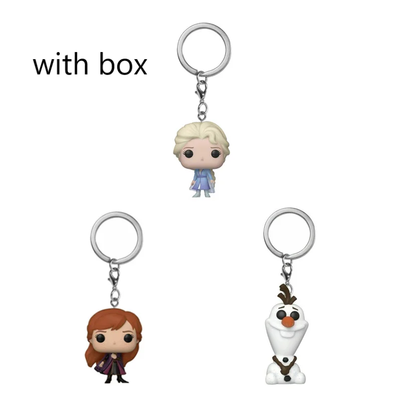 

Cartoon Movie Elsa Anna Olaf Vinyl Keychain Action Figure Collection Model Kids Toys
