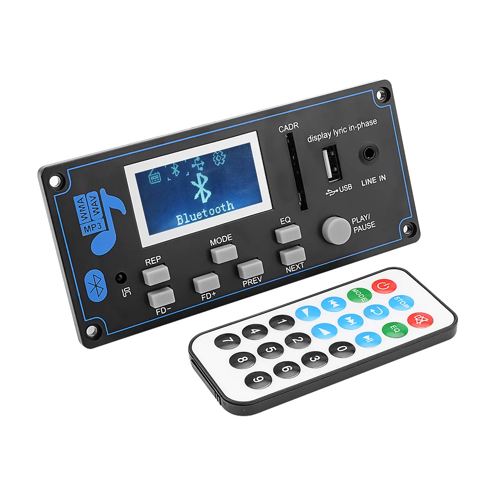 AOSHIKE 12V LCD Bluetooth MP3 декодер плата WAV WMA mp3 плеер аудио модуль Поддержка FM радио AUX USB с