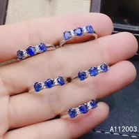 kjjeaxcmy fine jewelry 925 sterling silver inlaid natural gemstone sapphire new female ring classic support detection