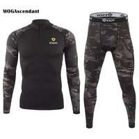 new mens winter camouflage thermal underwear sets outdoor quick drying tactical long johns compression fitness underwear