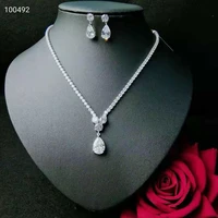 funmode luxury water drop cubic zircon jewelry sets bridal dubai full jewelry set for women wedding party accessories fs204