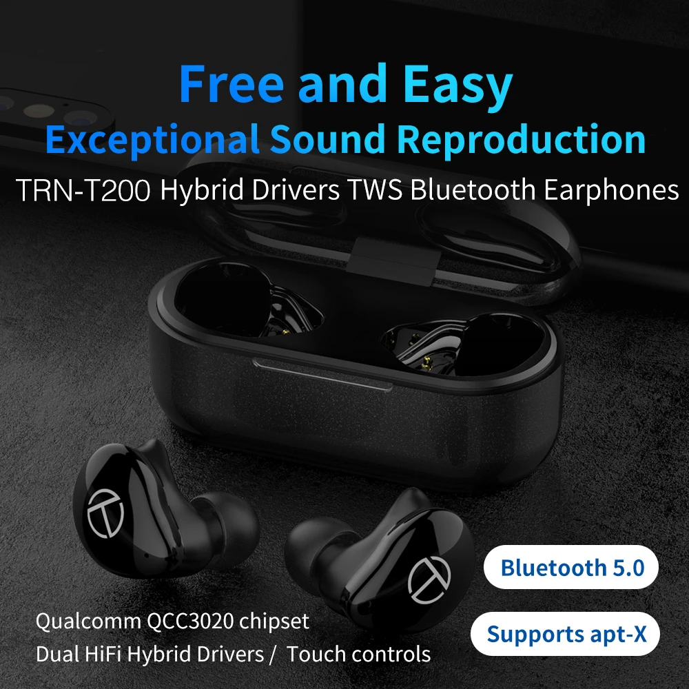 Bluetooth-наушники FDBRO T200 TWS Aptx/AAC/SBC Apt-x V5.0 QCC 3020 V80/V90/V20/X6 | Электроника