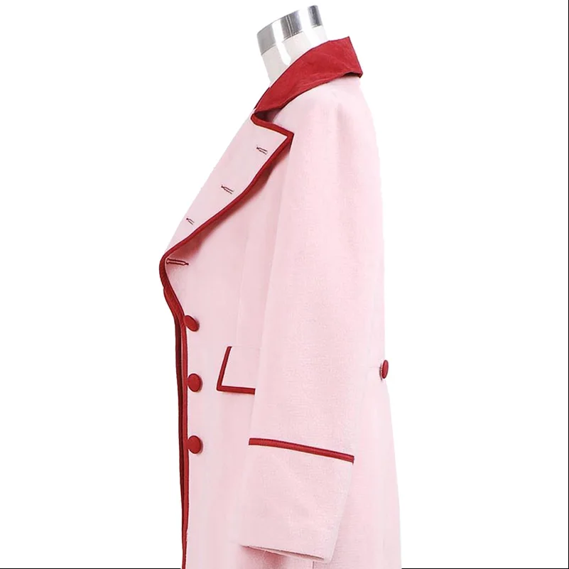 

CosDaddy Time Lord Romana Cosplay Costume Women Pink Long Coat Winter Jacket 4th Doctor Companion