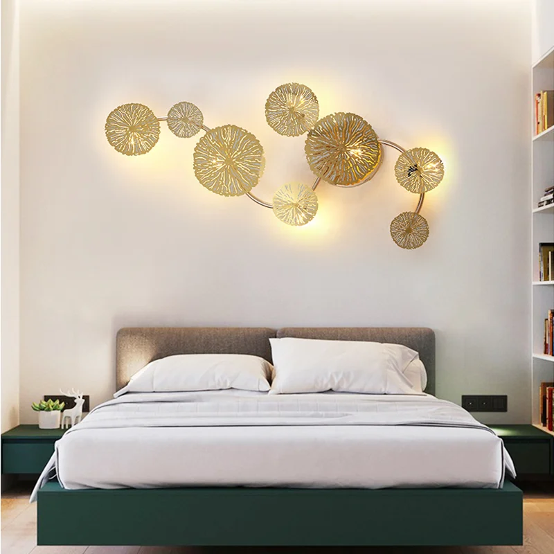 Настенный светильник в скандинавском стиле лампа пост-модерн с листьями