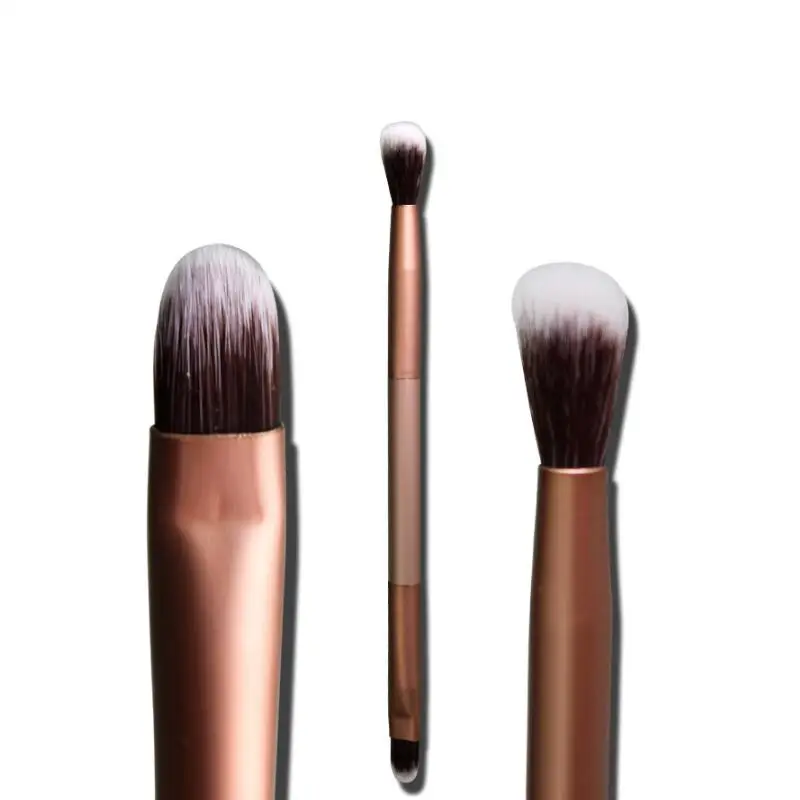 Кисть для макияжа с двойной головкой кисть теней алюминиевой ручкой