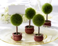 dhl 100pcs wedding favor green puffer ball topiary photo holderplace card holder garden party wholesale