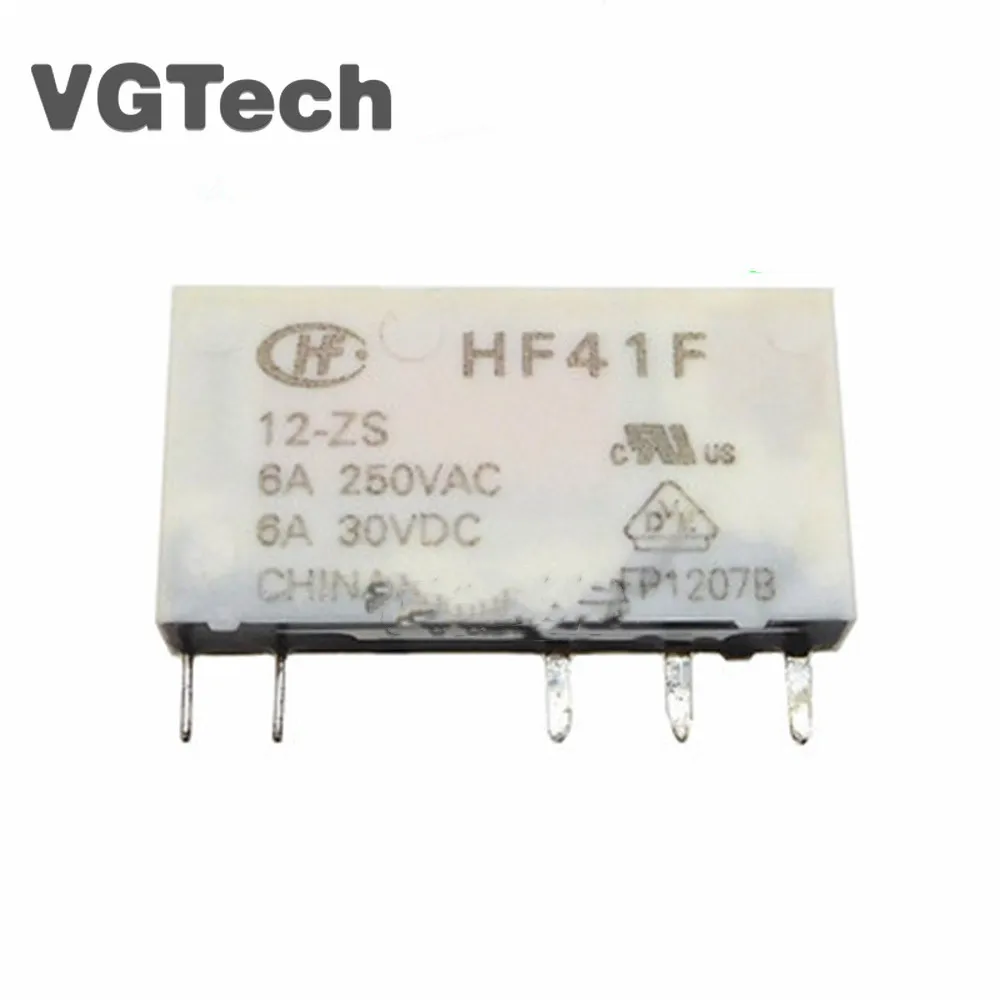 

10 шт./лот 100% новое реле HF41F 5-ZS HF41F 12-ZS HF41F 24-ZS HF41F-12-ZS HF41F 5 ZS HF41F-24-ZSG HF41F 24 ZSG 6A 5PIN