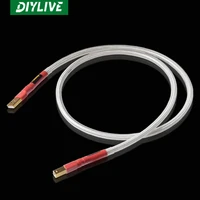 diylive silver plated qed hifi usb cable high quality type a to type b dac data usb cable