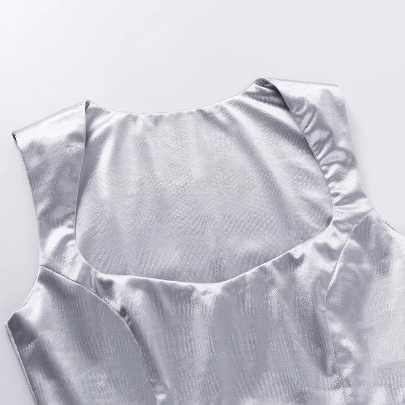 

Elegant Sleeveless Slim Vest Crop Tops for Women Casual Tank Streetwear Club Female Summer Y2K Solid Tees Ladies Sport 2021 New