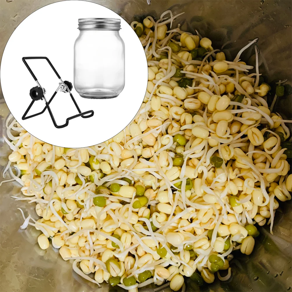 

2 Sets 500ml Sprouting Jar Mason Sprouting Jar Kit with Lid and Rack