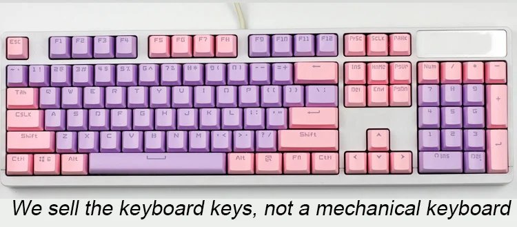 Pink Purple Топ принт вишни/небо тема 104 ключ колпачки для ключей Набор для механической клавиатуры для игр механическая клавиатура MX колпачки для ключей - Цвет: Pink Purple