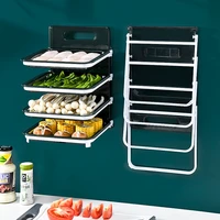 folding side dish tray creative home kitchen fruit and vegetable storage and arrangement preparation dish multi function rack