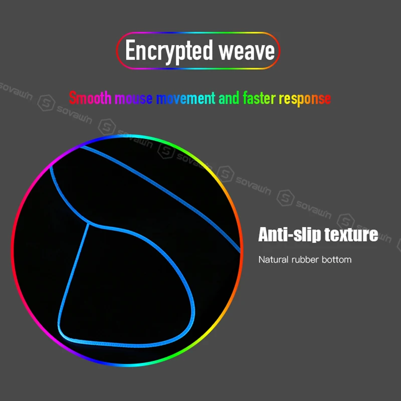 sovawin rgb gaming mouse pad 80x30cm all black led light computer mousepad xl gamer desk mat pad non slip for pc keyboard laptop free global shipping