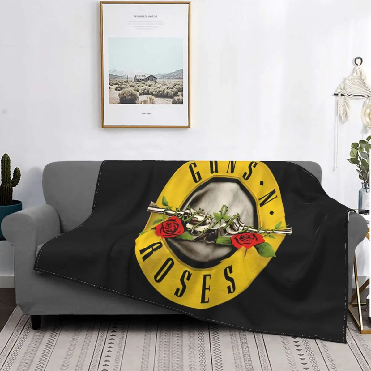 

Manta de tambor Guns N Roses, colcha de cama a cuadros, manta de Picnic a cuadros en el sofá, novedad