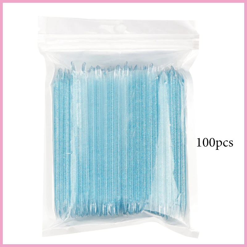 

100pcs Nail Art Cuticle Pusher Reusable Crystal Stick Double End Cuticle Remover Tool Pedicure Care Nails Manicures Tools