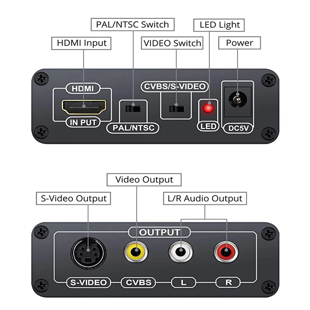 Фото Переходник HDMI К AV S-Video CVBS видео преобразователь HDMI к SVIDEO + S видео переключатель адаптер HD 3RCA PAL/NTSC Переключатель для ТВ ПК Blue-Ray DVD №3