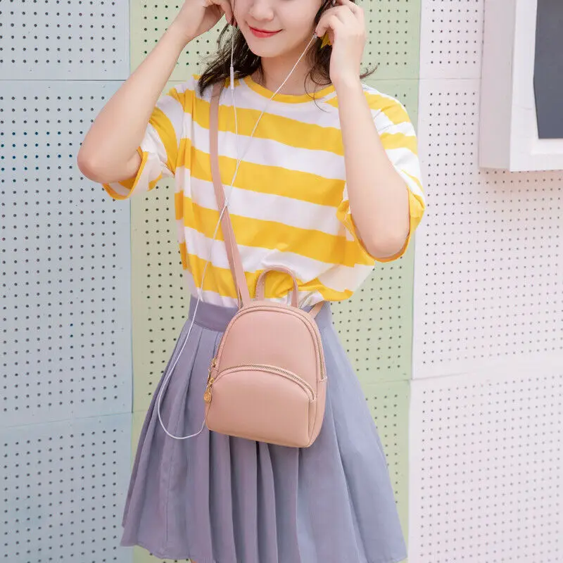 Женский черный мини-рюкзак матовый водонепроницаемый рюкзак из искусственной