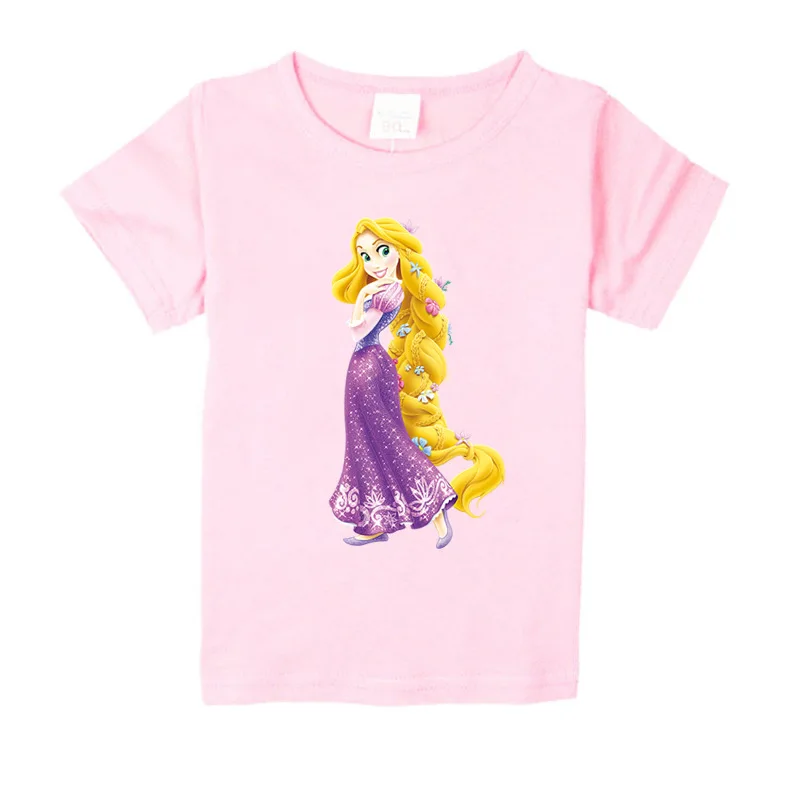 2021 Summer Fashion Rapunzel Princess Baby Clothing girls T-Shirts Children Cotton Casual T Shirt Kids Tops Tee | Мать и ребенок