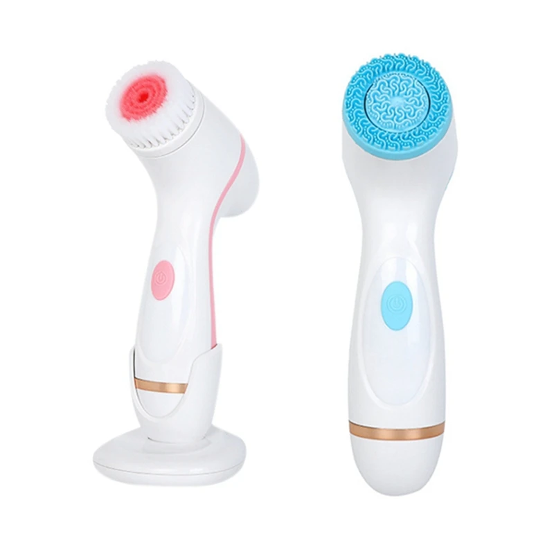 

Электрические очистители лица, очистка лица, искусственная кожа, Глубокая очистка кожи, вращающаяся щетка с 3 головками, спа-массаж для лица