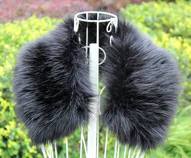 Женский шарф из искусственной кожи и меха с воротником енота теплая шаль