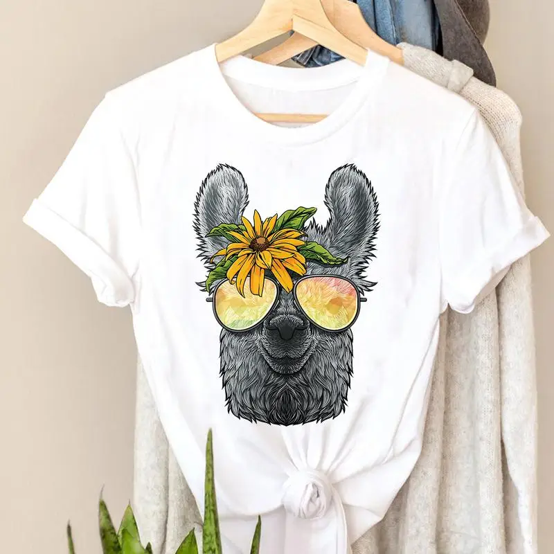 

T-shirts Funny Animal Face Fruit Tee Fashion Women Clothes Short Sleeve Tshirt Top O-neck Lady Print Female Graphic T-Shirt