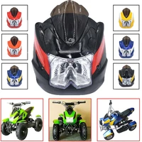 motorcycle headlight cover with 12v headlight and windshield for 49cc kids quad bike mini atv kid 4x4 wheeler