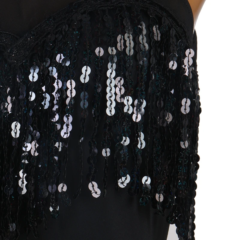 

Latin Dance Dress Women Sequin Practice Clothes Rumba Cha Cha Fringe Wear Tango Modern Samba Stage Competition Clothes YB1260