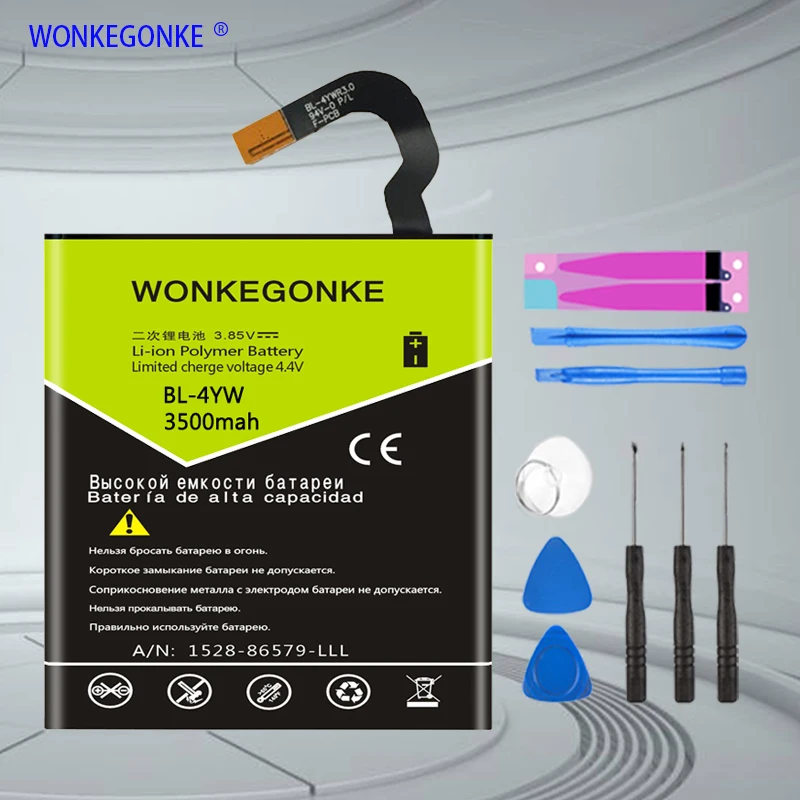 Аккумулятор WONKEGONKE для телефона Nokia Lumia 925 батарея с аккумулятором BL4YW пробы