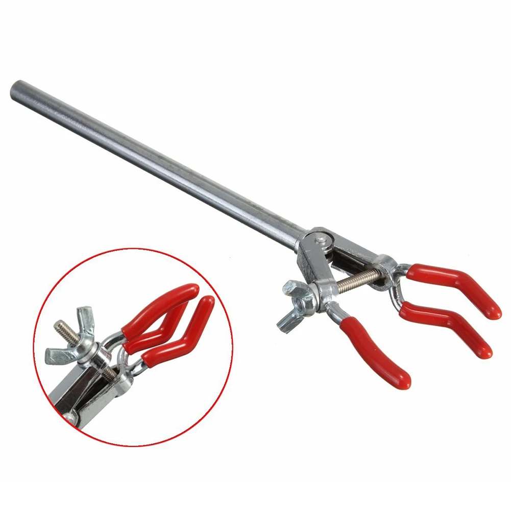 Лабораторный зажим из сплава с 3 зубцами резиновым покрытием большая рукоятка