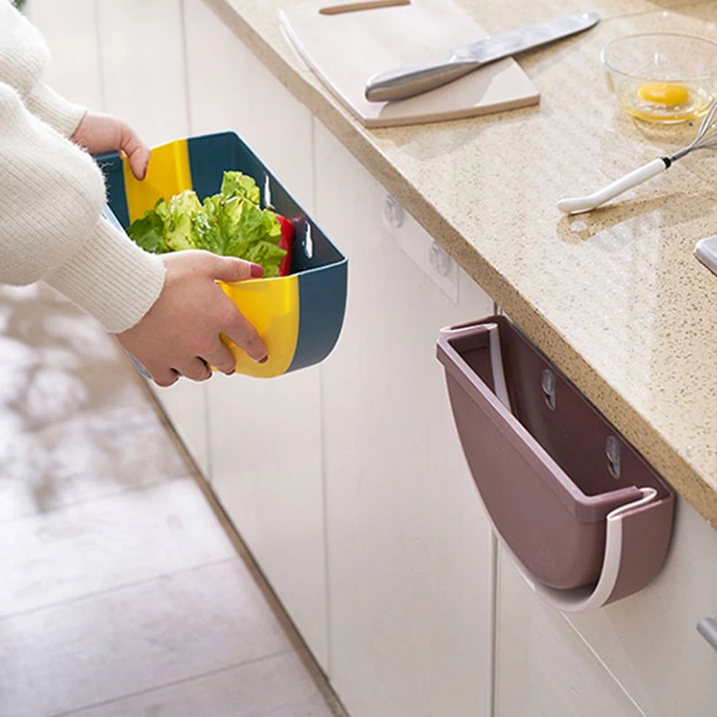 Дверь кухонного шкафа мини висящий Складной кухонный мусорный ящик для