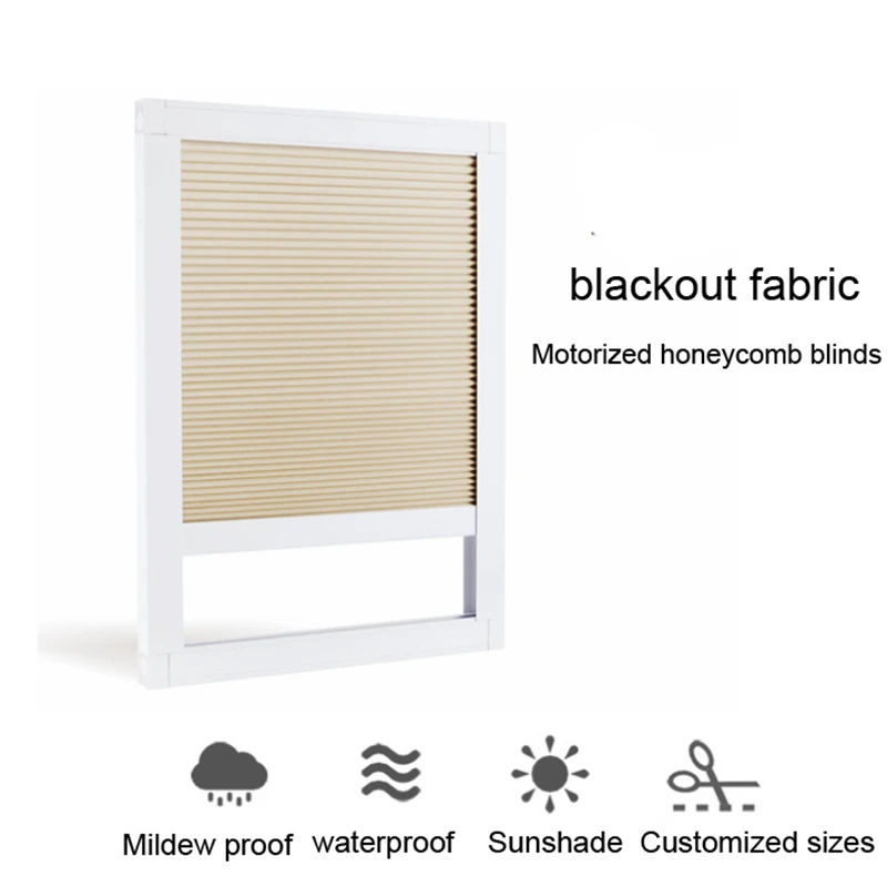 Моторизованный люк сотовые оттенки с алюминиевой рейкой для открытия оконных